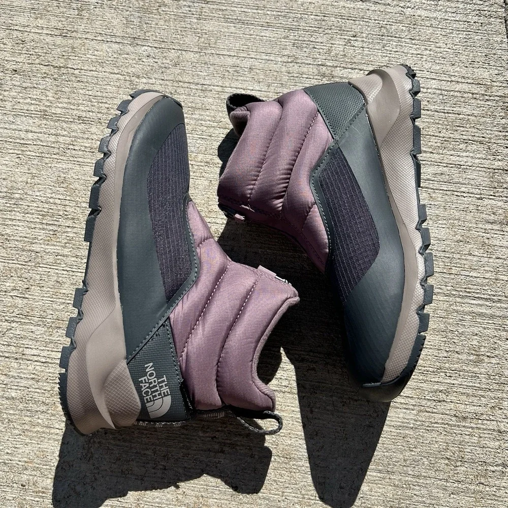 The North Face Women's ThermoBall Eco Ankle Boots Sz 5‎ Purple Gray Insulated